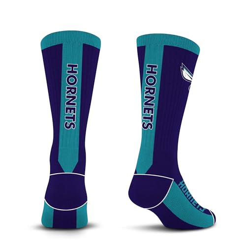 For Bare Feet NBA CHARLOTTE HORNETS MVP Crew Sock Team Color Large - Image 9