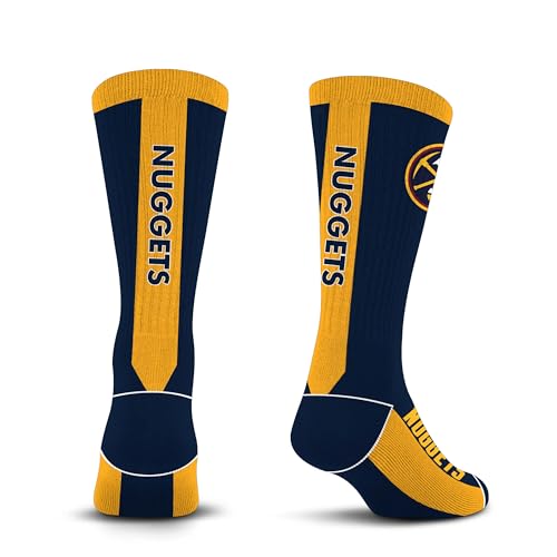 For Bare Feet NBA DENVER NUGGETS MVP Crew Sock Team Color Large - Image 9
