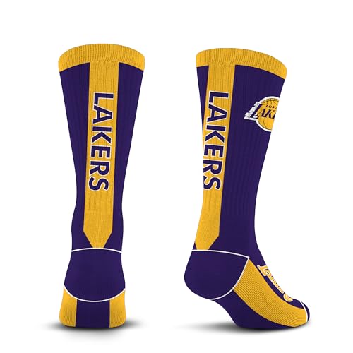 For Bare Feet NBA LOS ANGELES LAKERS MVP Crew Sock Team Color Large - Image 9