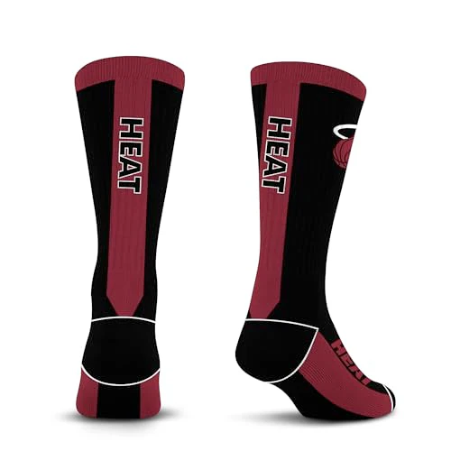 For Bare Feet NBA MIAMI HEAT MVP Crew Sock Team Color Large - Image 4