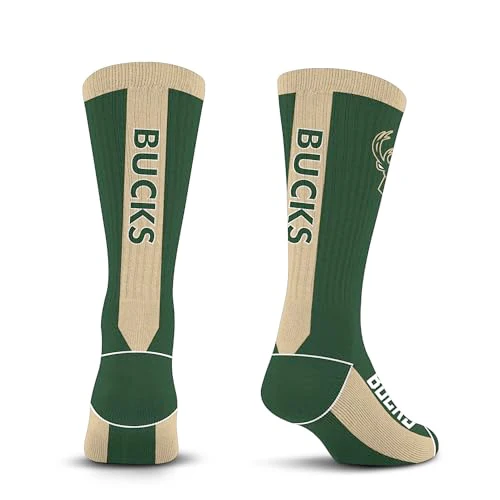 For Bare Feet NBA MILWAUKEE BUCKS MVP Crew Sock Team Color Large - Image 4