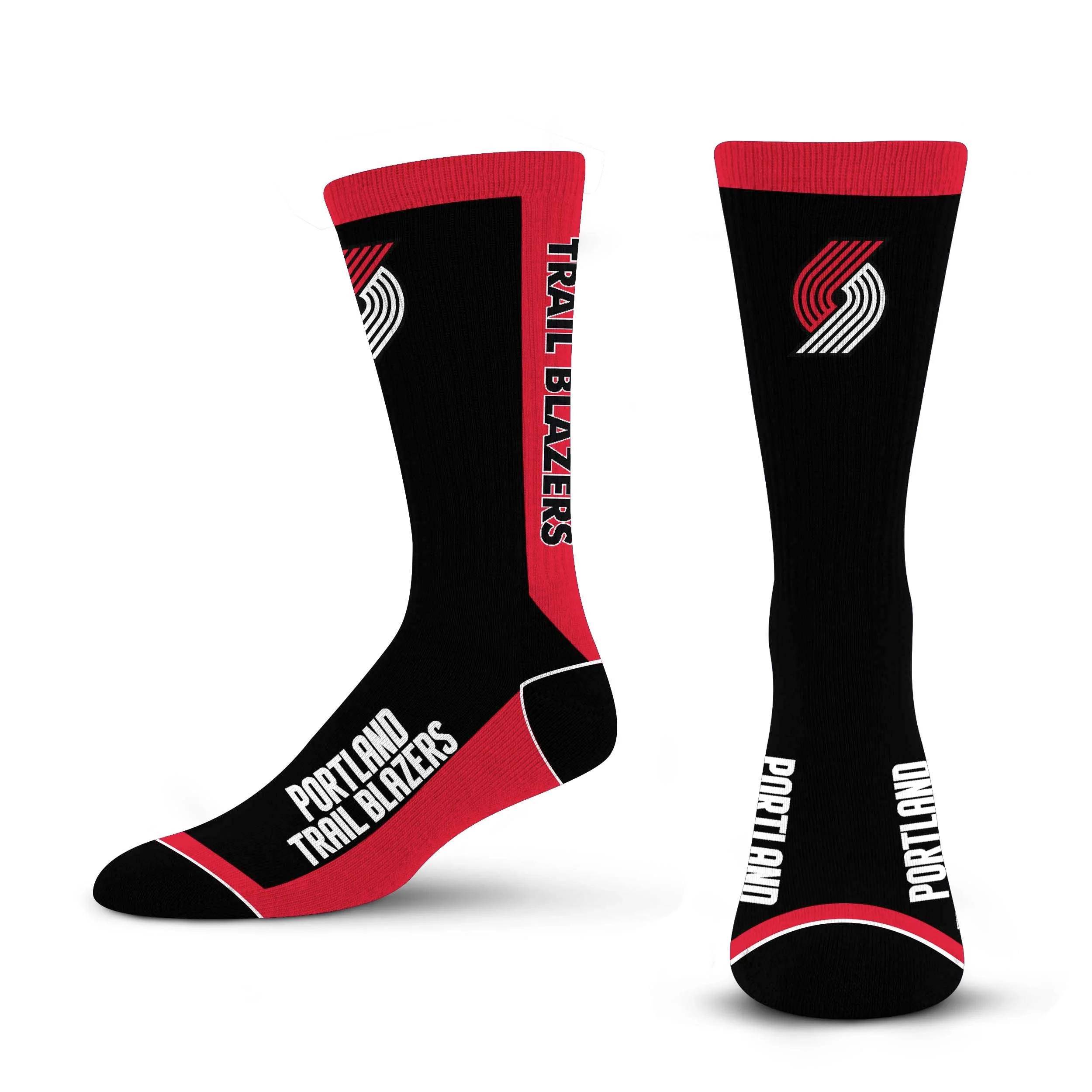 For Bare Feet NBA PORTLAND TRAILBLAZERS MVP Crew Sock Team Color Large
