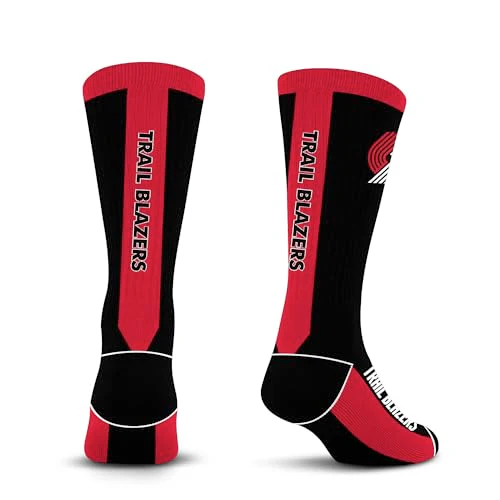 For Bare Feet NBA PORTLAND TRAILBLAZERS MVP Crew Sock Team Color Large - Image 4