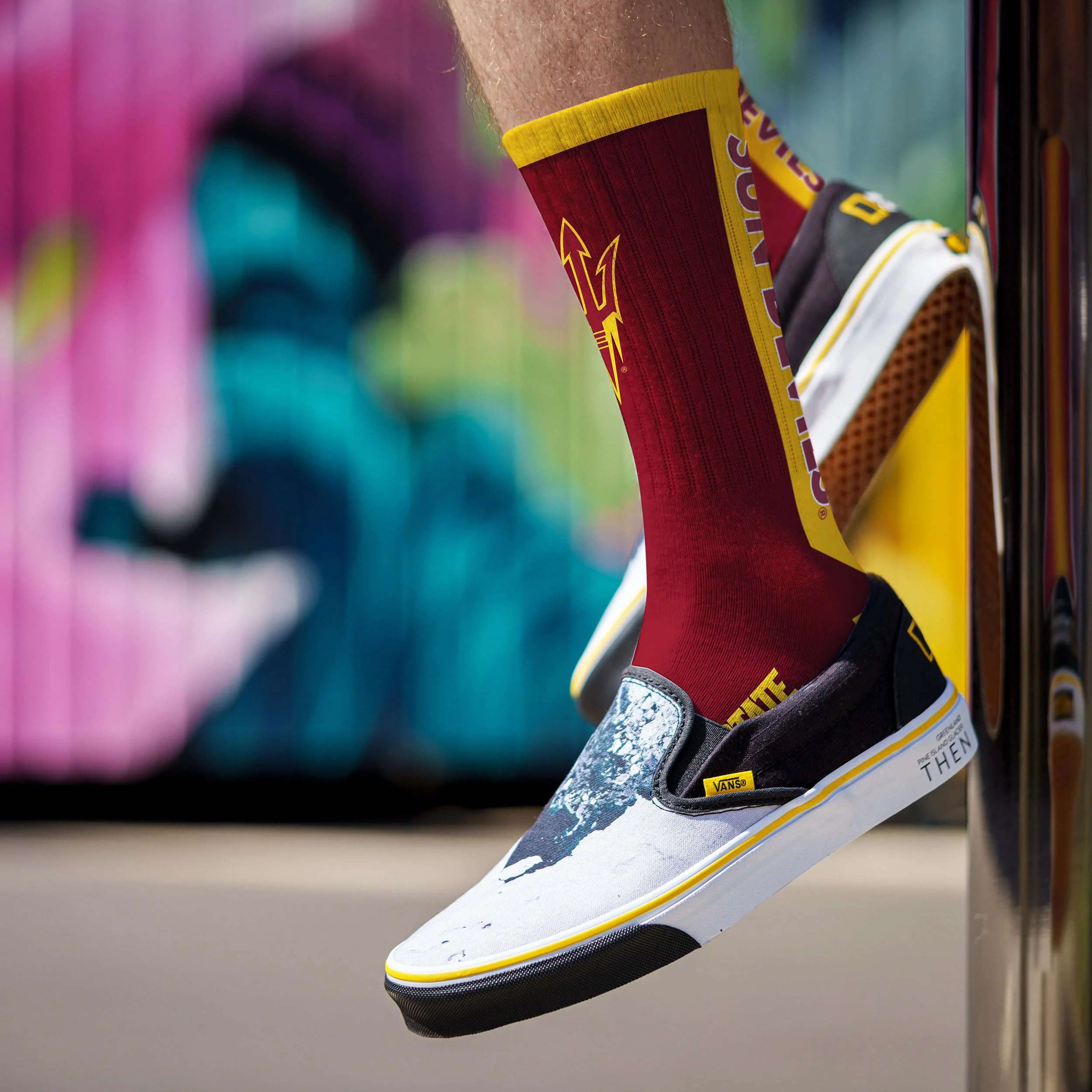 For Bare Feet NCAA ARIZONA STATE SUN DEVILS MVP Crew Sock Team Color Large - Image 3