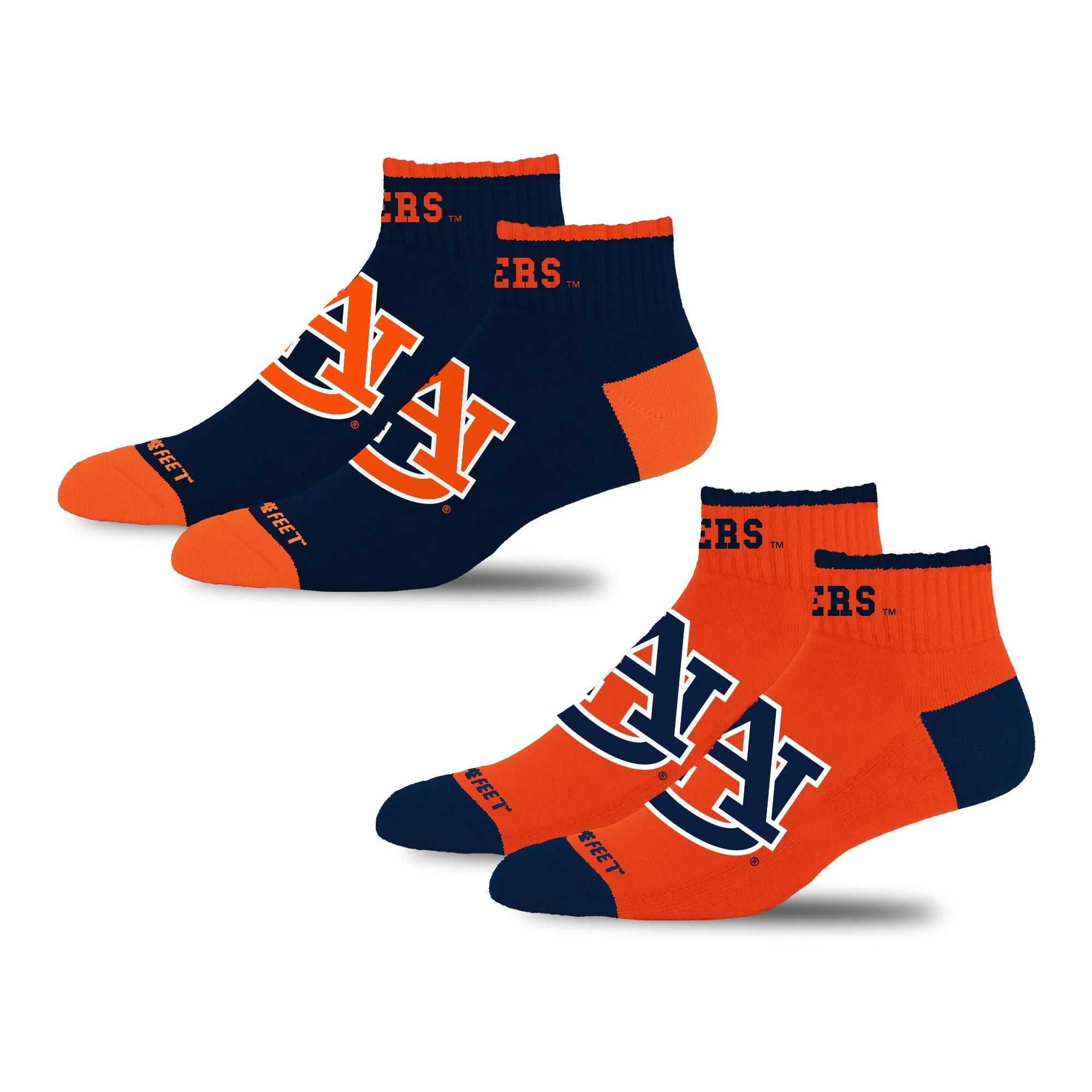 For Bare Feet NCAA AUBURN TIGERS Front and Center 2 Pack Team Colors Large - Image 3
