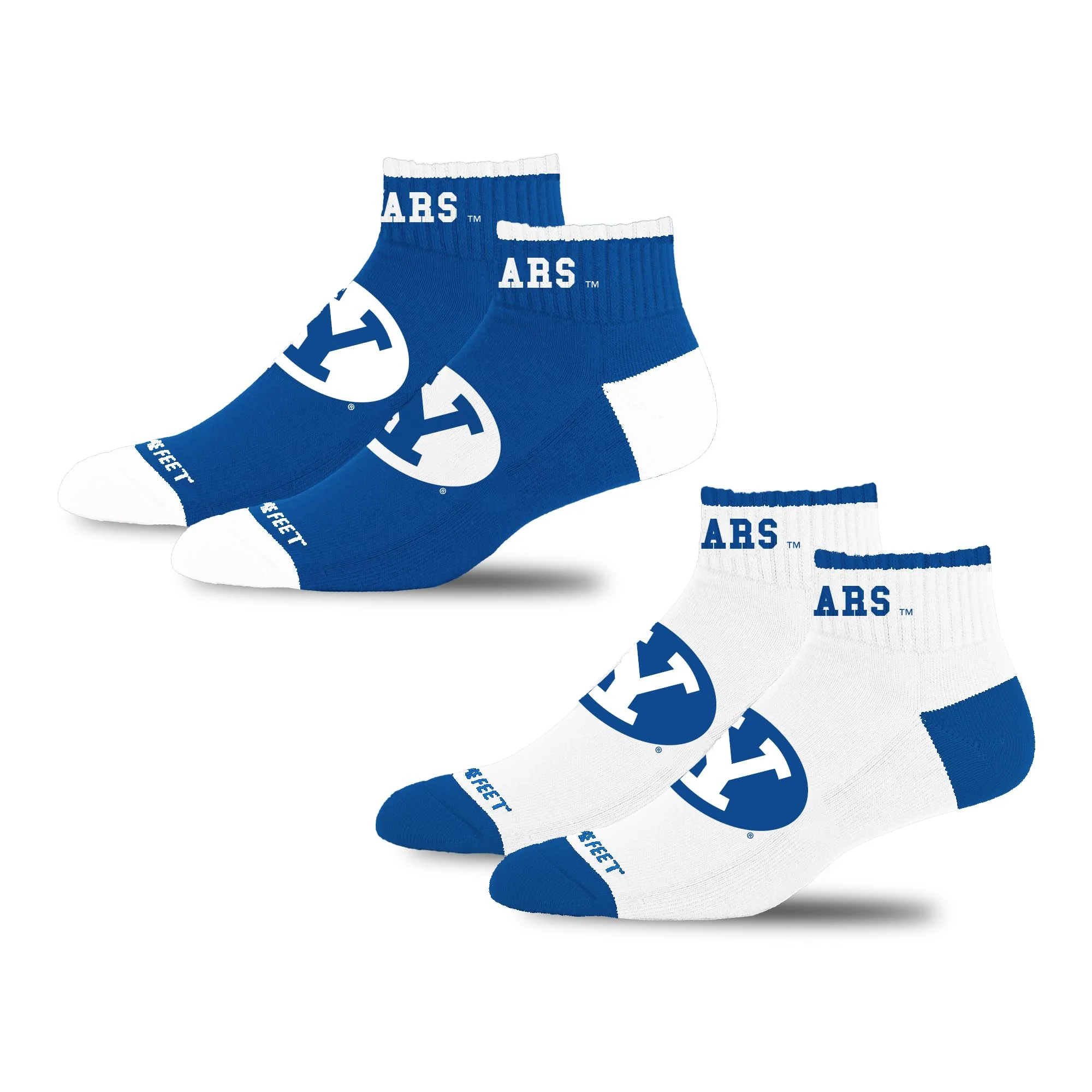For Bare Feet NCAA BRIGHAM YOUNG COUGARS Front and Center 2 Pack Team Colors Large - Image 3