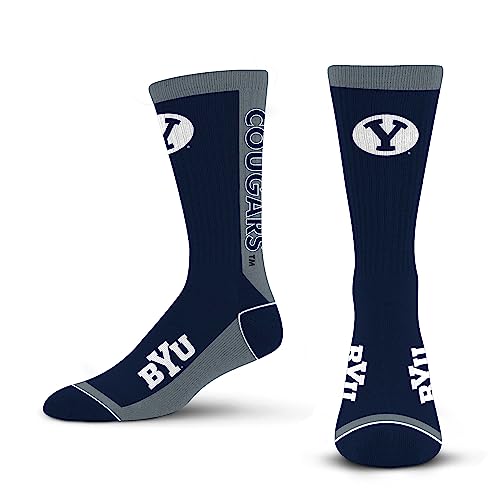 For Bare Feet NCAA BRIGHAM YOUNG COUGARS MVP Crew Sock Team Color Large - Image 4
