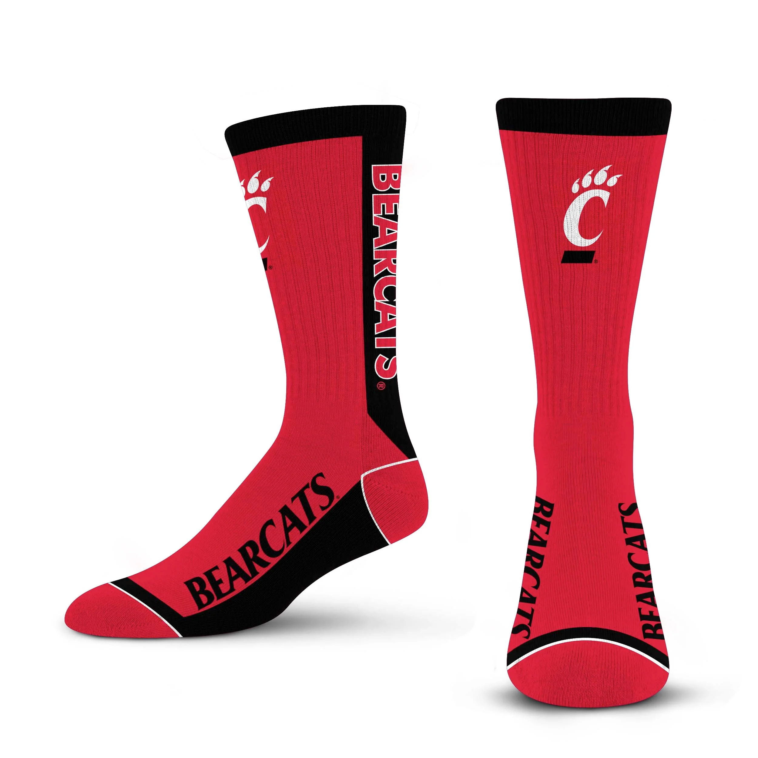For Bare Feet NCAA CINCINNATI BEARCATS MVP Crew Sock Team Color Large - Image 4