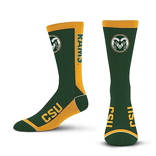 For Bare Feet NCAA COLORADO STATE RAMS MVP Crew Sock Team Color Large - Image 4