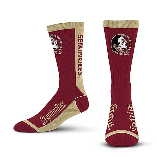 For Bare Feet NCAA FLORIDA STATE SEMINOLES MVP Crew Sock Team Color Large - Image 8