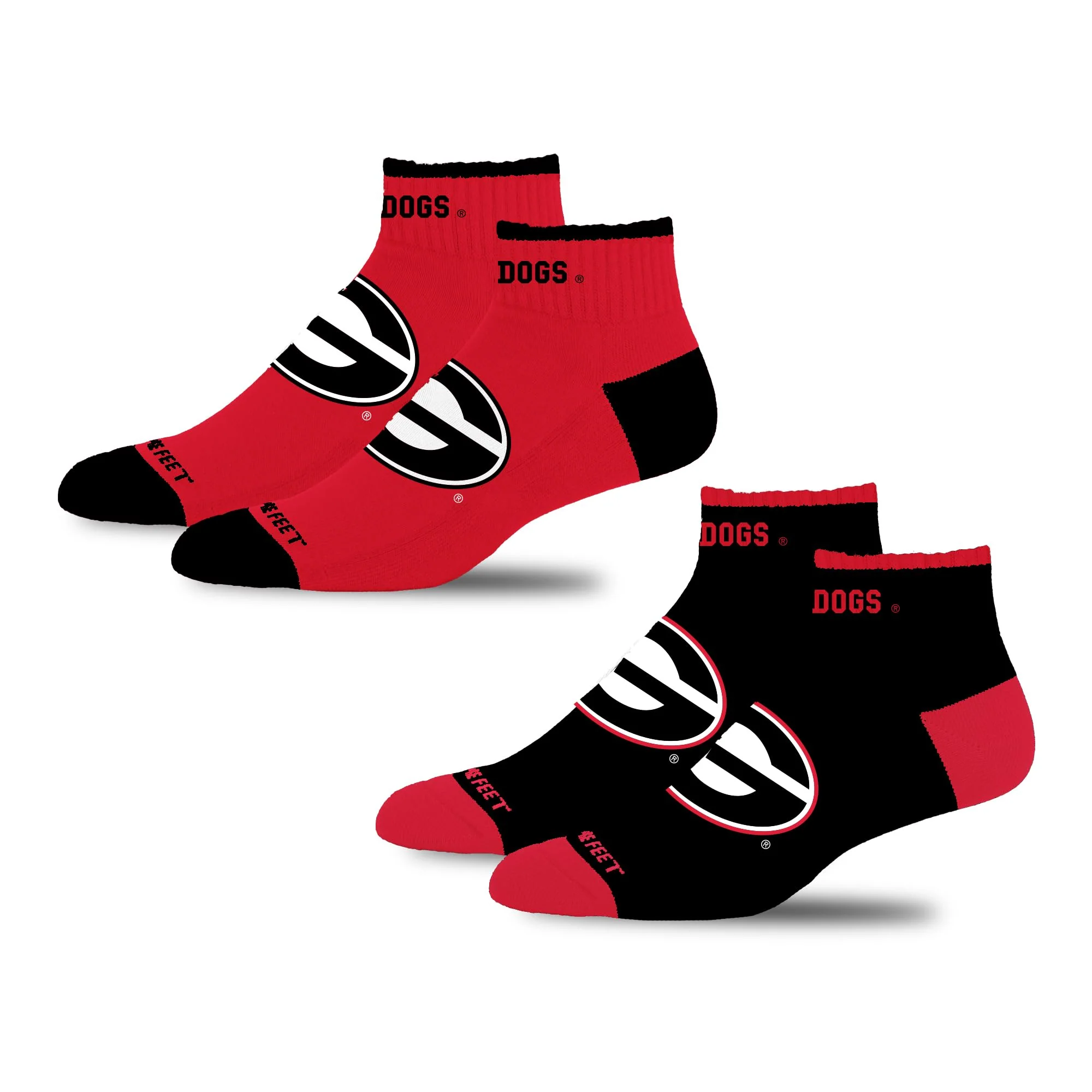 For Bare Feet NCAA GEORGIA BULLDOGS Front and Center 2 Pack Team Colors Large - Image 3