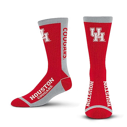 For Bare Feet NCAA HOUSTON COUGARS MVP Crew Sock Team Color Large - Image 4