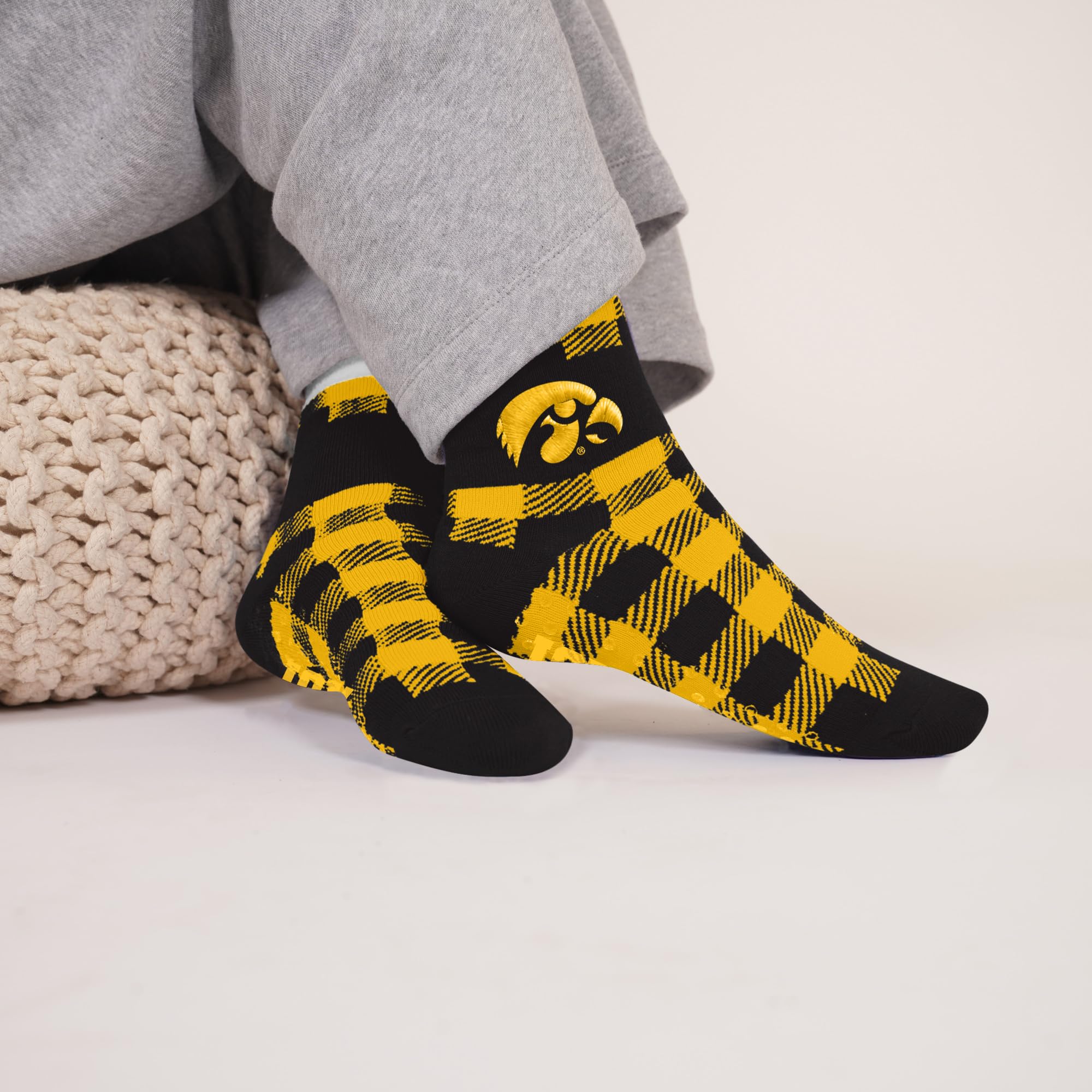 For Bare Feet NCAA IOWA HAWKEYES Cozy Buff Plush Cabin Sock Team Color OSFM - Image 2