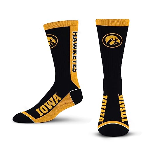 For Bare Feet NCAA IOWA HAWKEYES MVP Crew Sock Team Color Large - Image 4