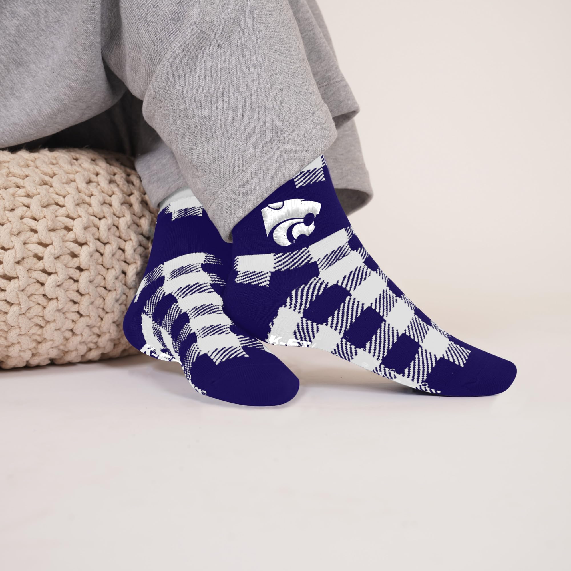 For Bare Feet NCAA KANSAS STATE WILDCATS Cozy Buff Plush Cabin Sock Team Color OSFM - Image 2