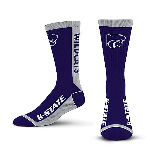For Bare Feet NCAA KANSAS STATE WILDCATS MVP Crew Sock Team Color Large - Image 4