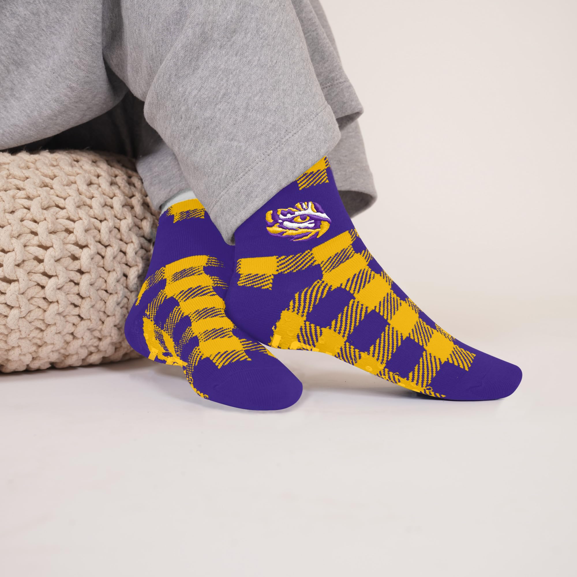 For Bare Feet NCAA LSU TIGERS Cozy Buff Plush Cabin Sock Team Color OSFM - Image 2