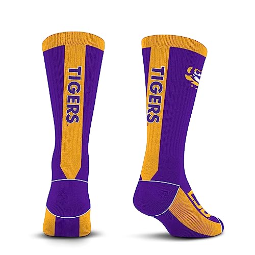 For Bare Feet NCAA LSU TIGERS MVP Crew Sock Team Color Large - Image 8