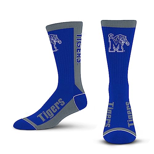For Bare Feet NCAA MEMPHIS TIGERS MVP Crew Sock Team Color Large - Image 4