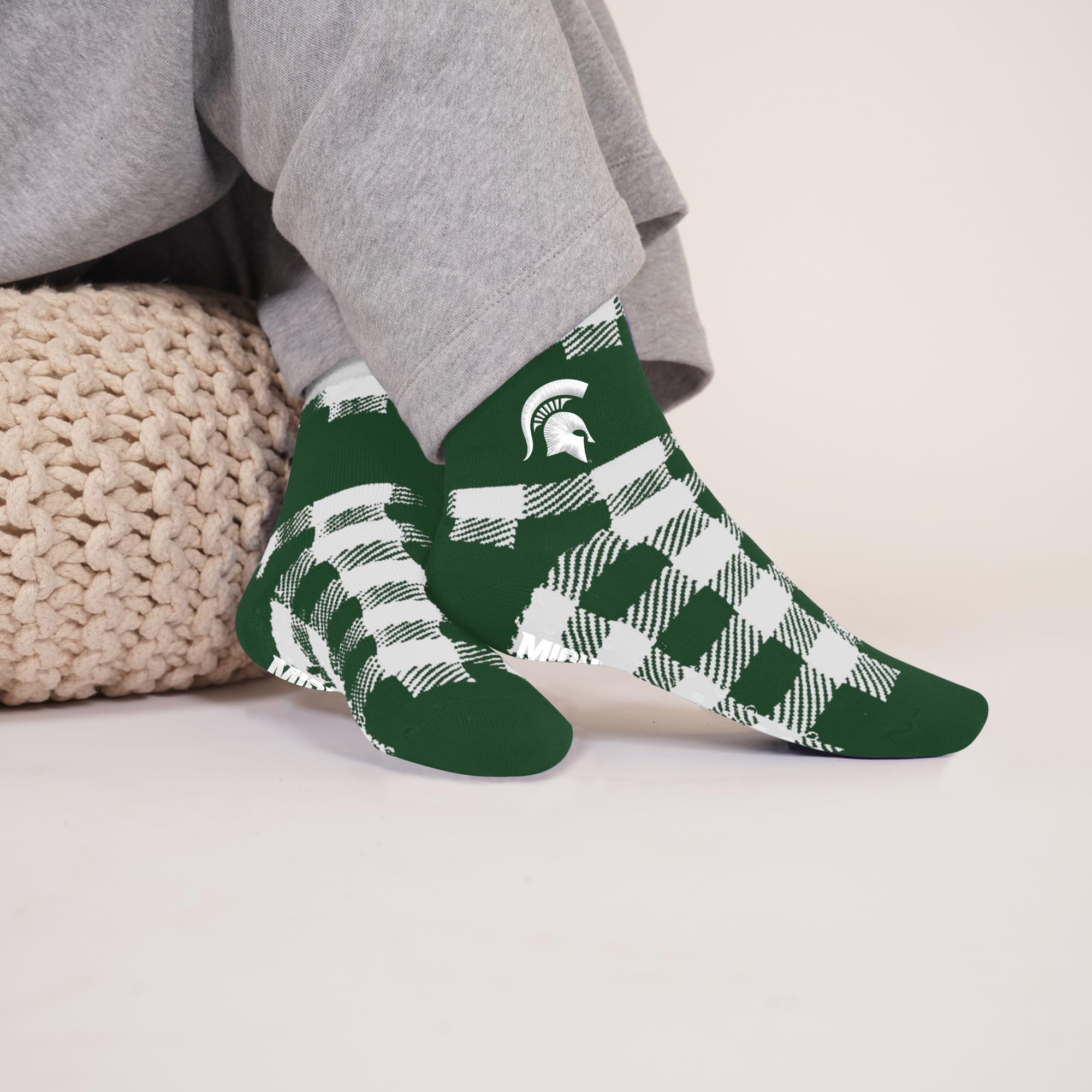 For Bare Feet NCAA MICHIGAN STATE SPARTANS Cozy Buff Plush Cabin Sock Team Color OSFM - Image 3
