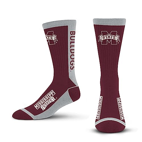 For Bare Feet NCAA MISSISSIPPI STATE BULLDOGS MVP Crew Sock Team Color Large - Image 4