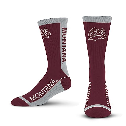 For Bare Feet NCAA MONTANA GRIZZLIES MVP Crew Sock Team Color Large - Image 4
