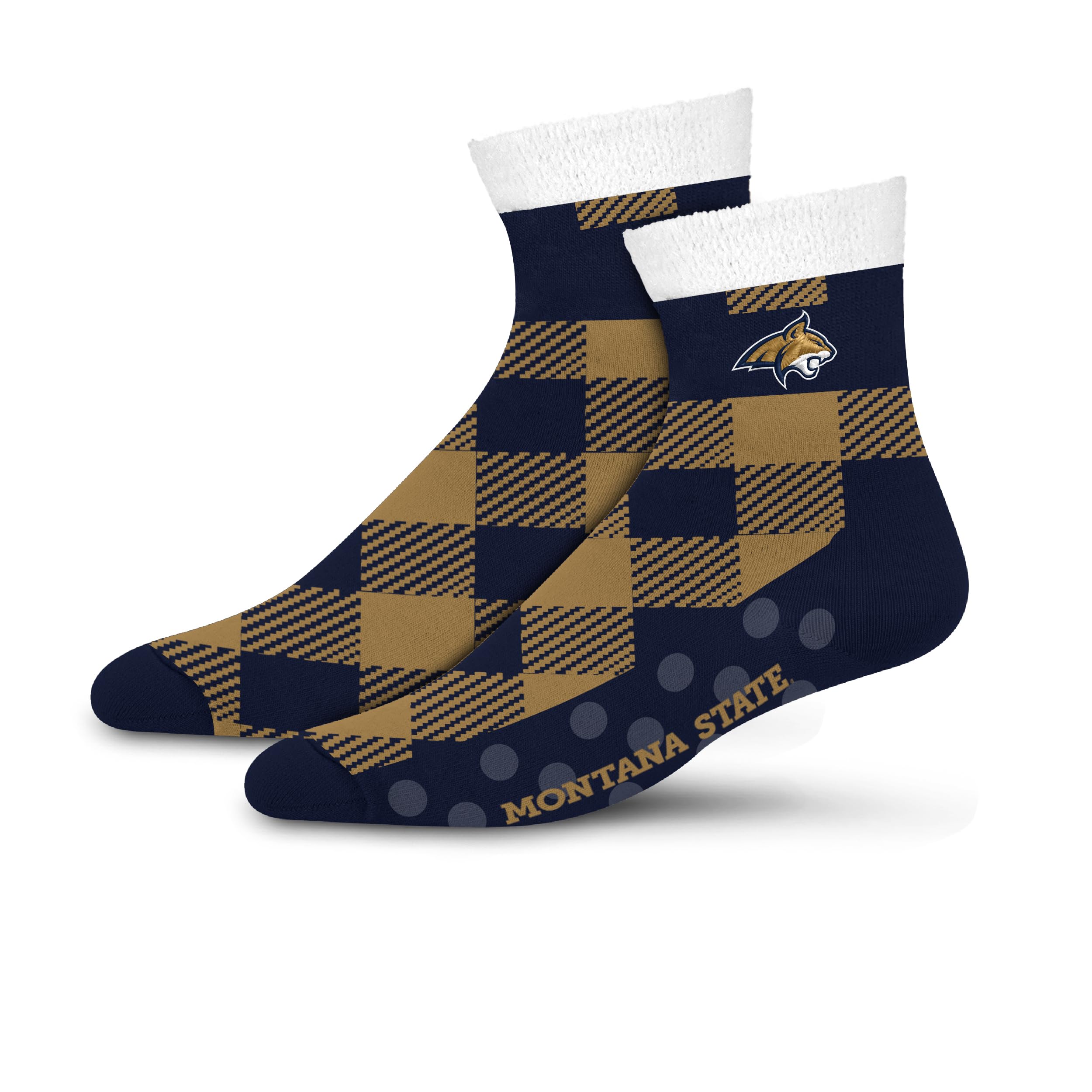 For Bare Feet NCAA MONTANA STATE BOBCATS Cozy Buff Plush Cabin Sock Team Color OSFM