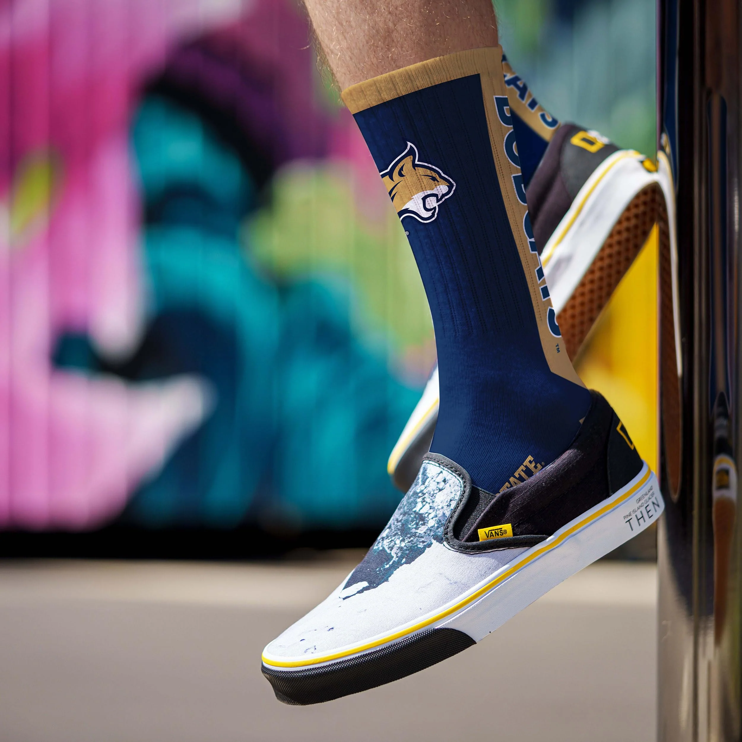 For Bare Feet NCAA MONTANA STATE BOBCATS MVP Crew Sock Team Color Large - Image 3