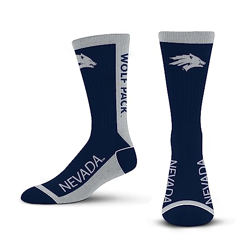 For Bare Feet NCAA NEVADA WOLF PACK MVP Crew Sock Team Color Large - Image 4