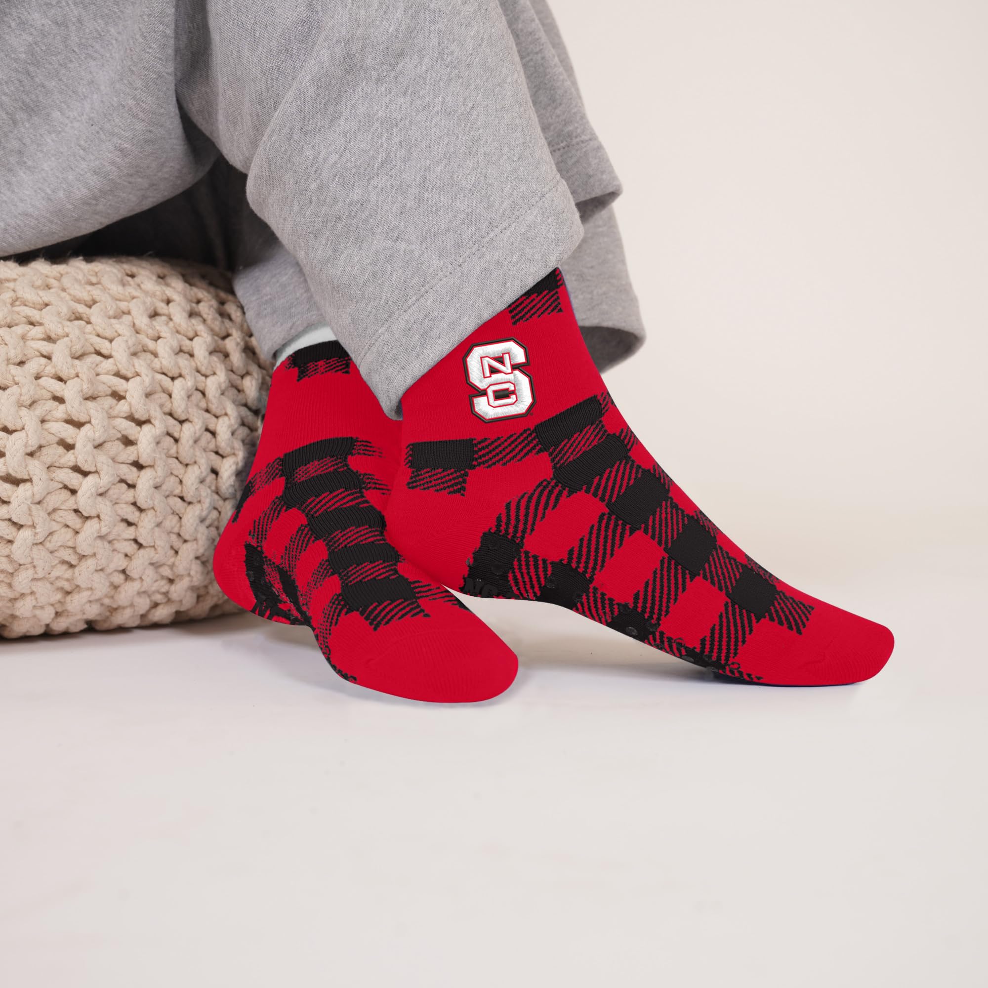 For Bare Feet NCAA NORTH CAROLINA STATE WOLFPACK Cozy Buff Plush Cabin Sock Team Color OSFM - Image 3