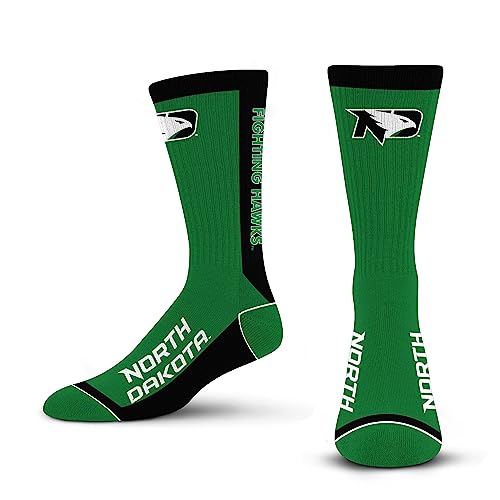 For Bare Feet NCAA NORTH DAKOTA FIGHTING HAWKS MVP Crew Sock Team Color Large - Image 4
