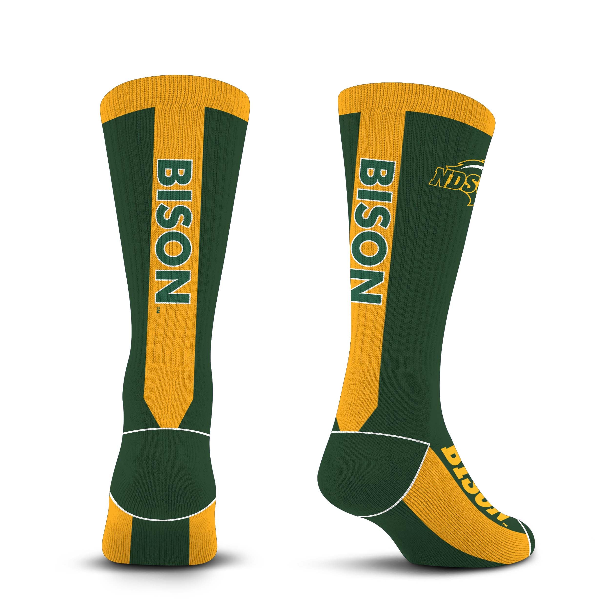 For Bare Feet NCAA NORTH DAKOTA STATE BISON MVP Crew Sock Team Color Large