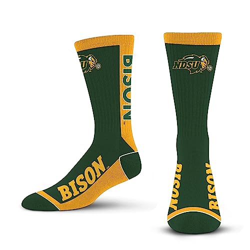 For Bare Feet NCAA NORTH DAKOTA STATE BISON MVP Crew Sock Team Color Large - Image 4