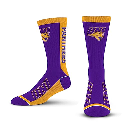 For Bare Feet NCAA NORTHERN IOWA PANTHERS MVP Crew Sock Team Color Large - Image 4