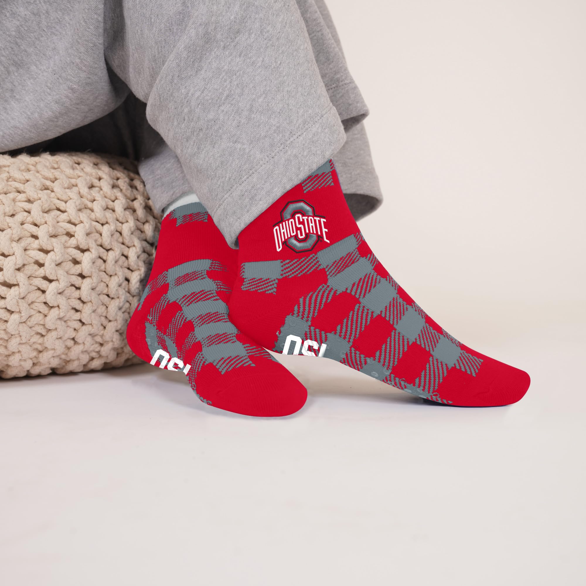 For Bare Feet NCAA OHIO STATE BUCKEYES Cozy Buff Plush Cabin Sock Team Color OSFM - Image 3