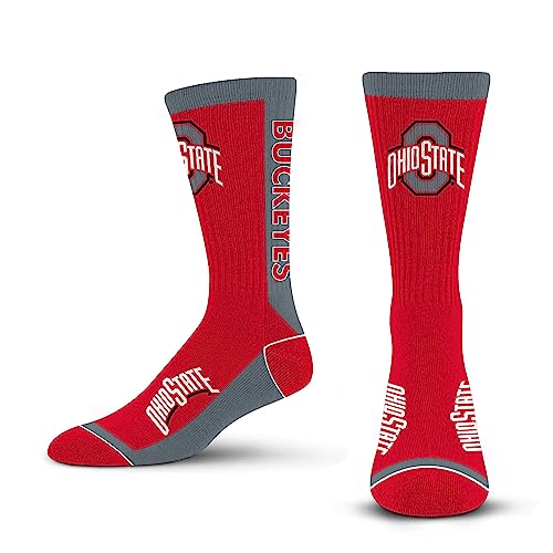 For Bare Feet NCAA OHIO STATE BUCKEYES MVP Crew Sock Team Color Large - Image 8
