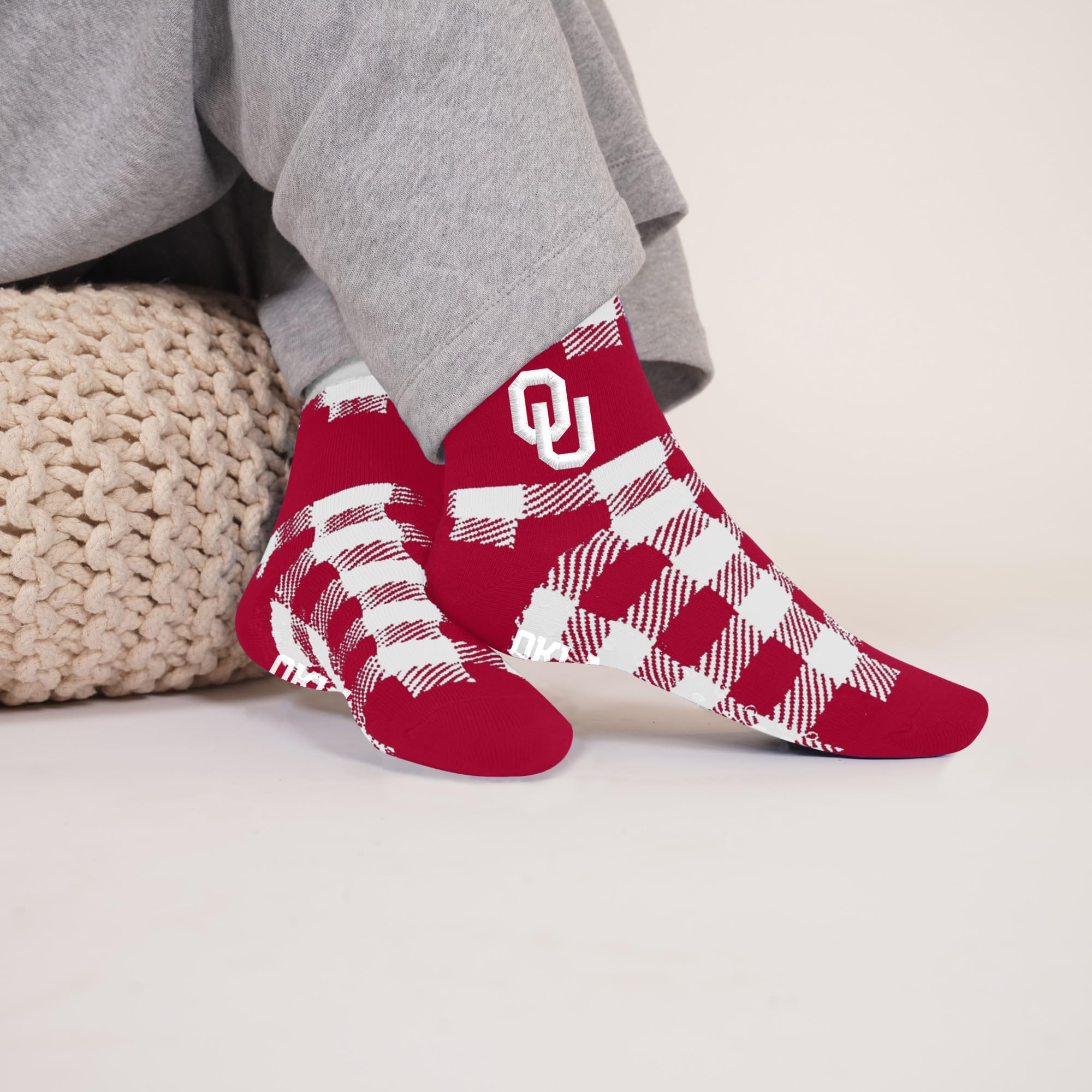 For Bare Feet NCAA OKLAHOMA SOONERS Cozy Buff Plush Cabin Sock Team Color OSFM - Image 3