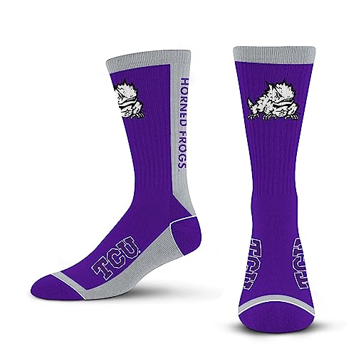 For Bare Feet NCAA TCU HORNED FROGS MVP Crew Sock Team Color Large - Image 4