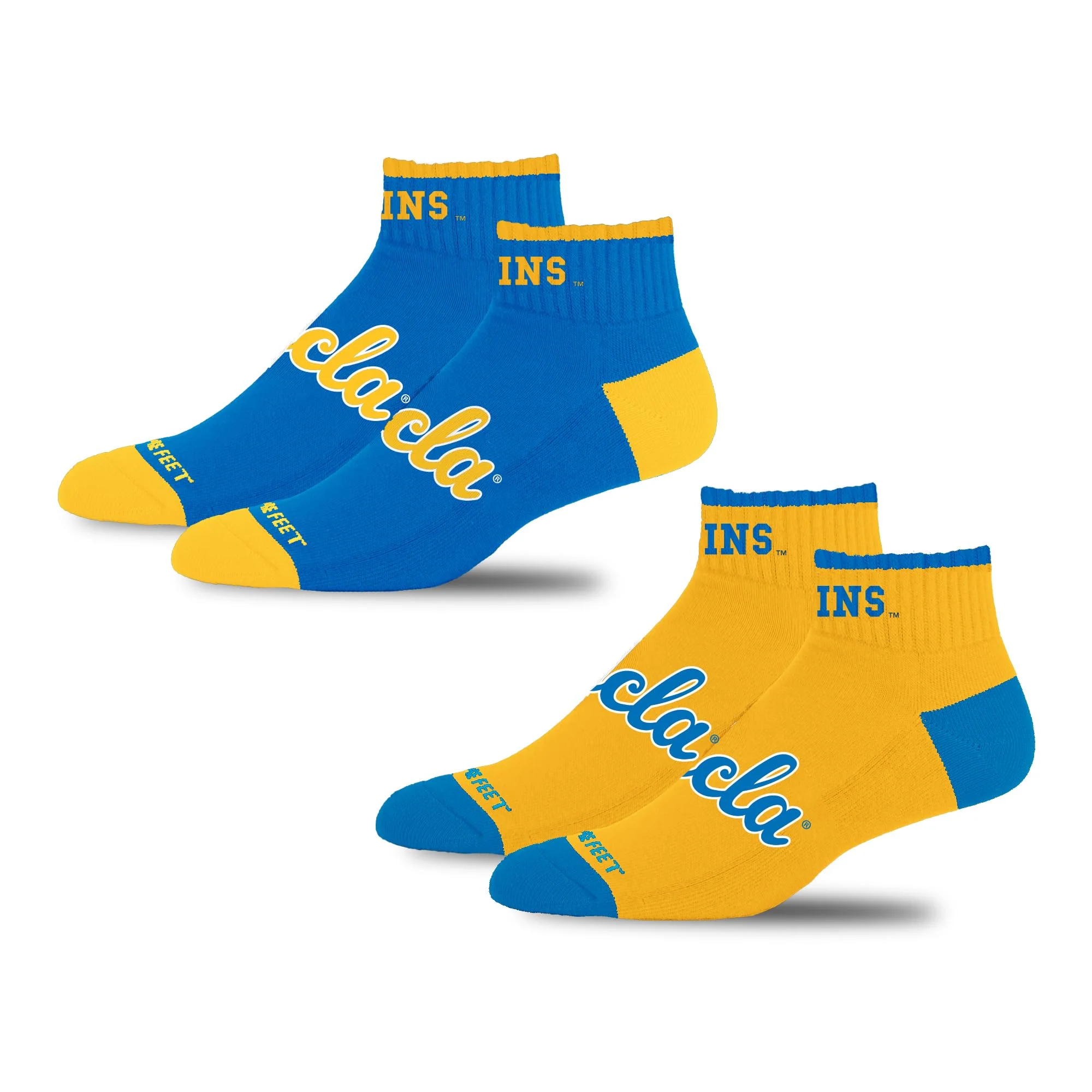 For Bare Feet NCAA UCLA BRUINS Front and Center 2 Pack Team Colors Large - Image 3
