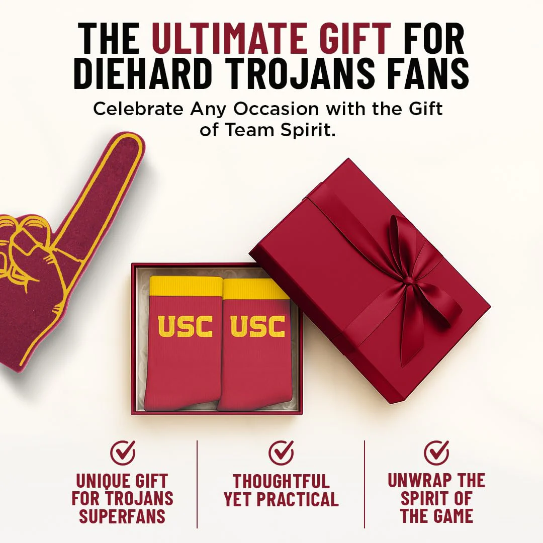 For Bare Feet NCAA USC TROJANS MVP Crew Sock Team Color Large - Image 5