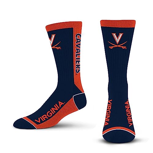 For Bare Feet NCAA VIRGINIA CAVALIERS MVP Crew Sock Team Color Large - Image 4
