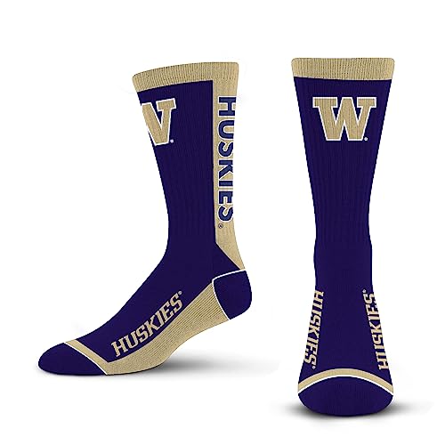 For Bare Feet NCAA WASHINGTON HUSKIES MVP Crew Sock Team Color Large - Image 4