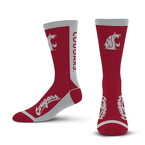 For Bare Feet NCAA WASHINGTON STATE COUGARS MVP Crew Sock Team Color Large - Image 4