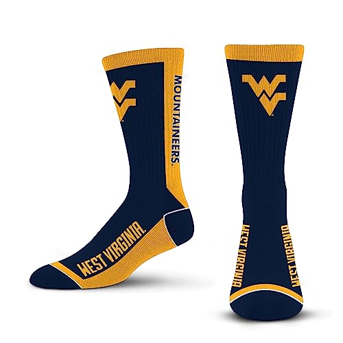 For Bare Feet NCAA WEST VIRGINIA MOUNTAINEERS MVP Crew Sock Team Color Large - Image 4