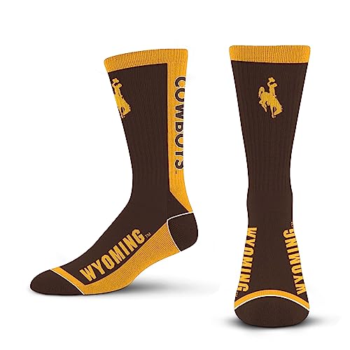 For Bare Feet NCAA WYOMING COWBOYS MVP Crew Sock Team Color Large - Image 4