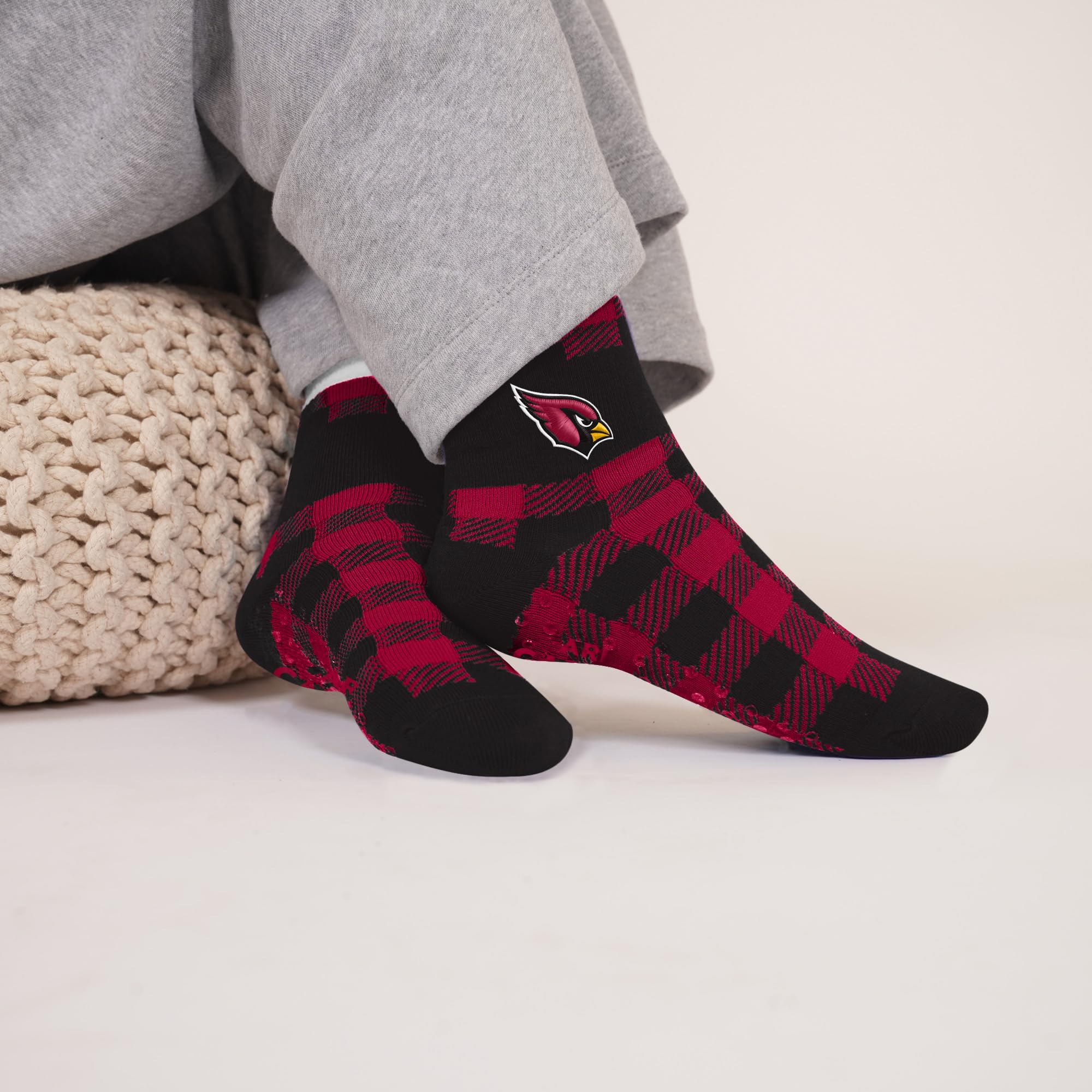 For Bare Feet NFL ARIZONA CARDINALS Cozy Buff Plush Cabin Sock Team Color OSFM - Image 2