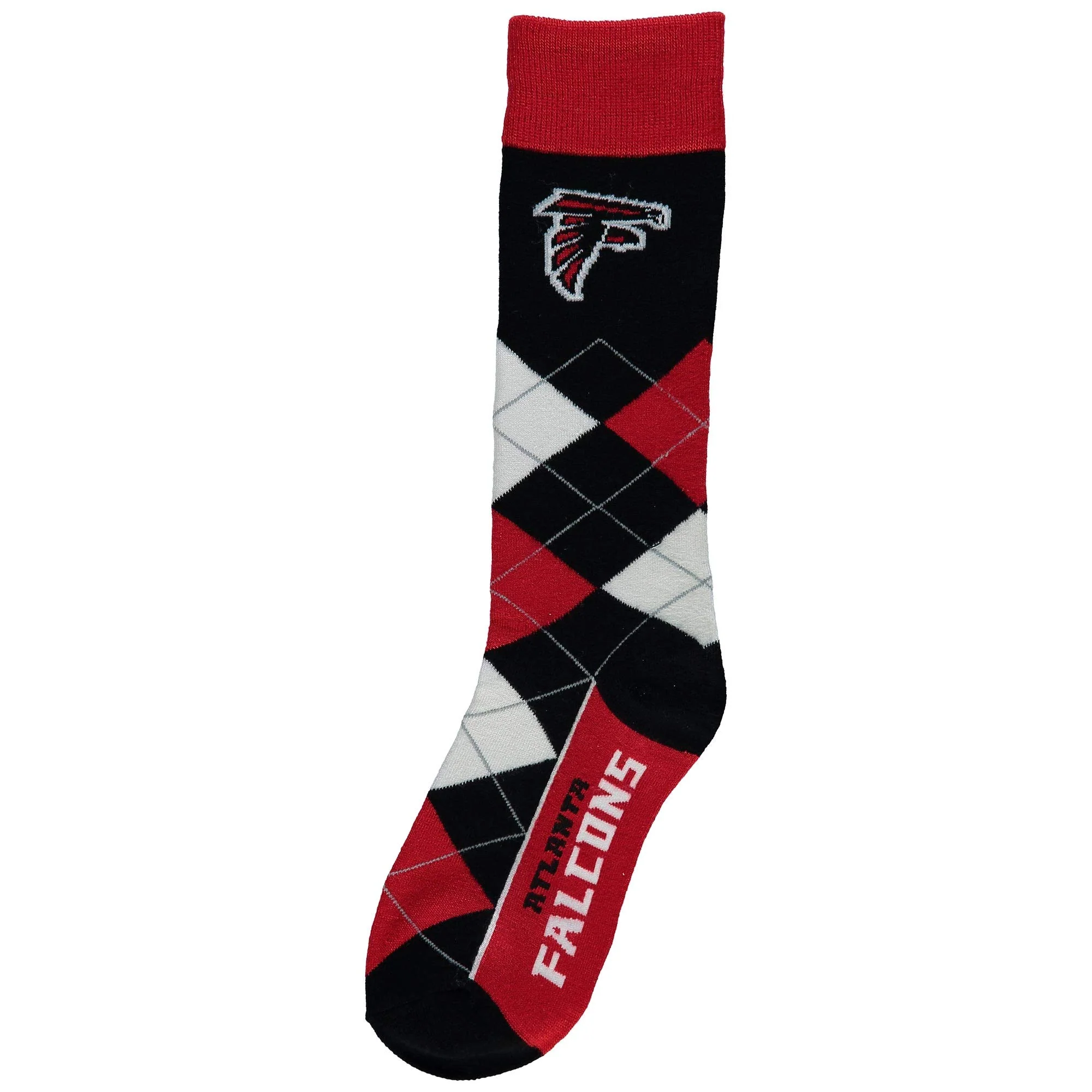 For Bare Feet NFL Atlanta Falcons Argyle Line Up Dress Sock Team Color OSFM - Image 2