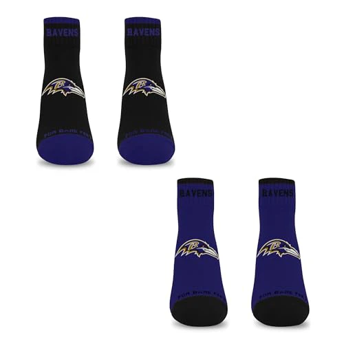 For Bare Feet NFL BALTIMORE RAVENS Front and Center 2 Pack Team Colors Large - Image 3