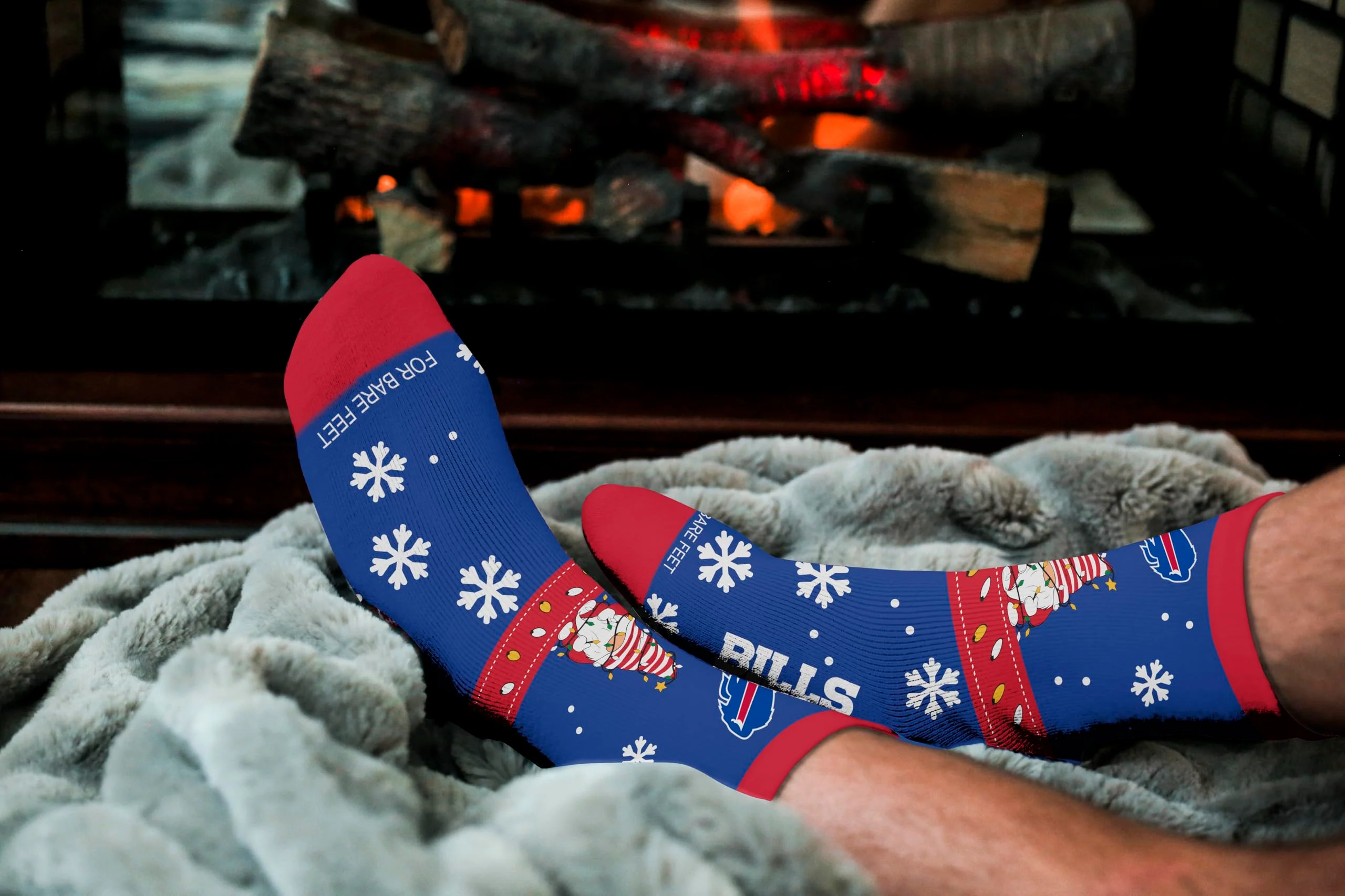 For Bare Feet NFL BUFFALO BILLS Holiday Sweater Gnome Team Colors Large - Image 3