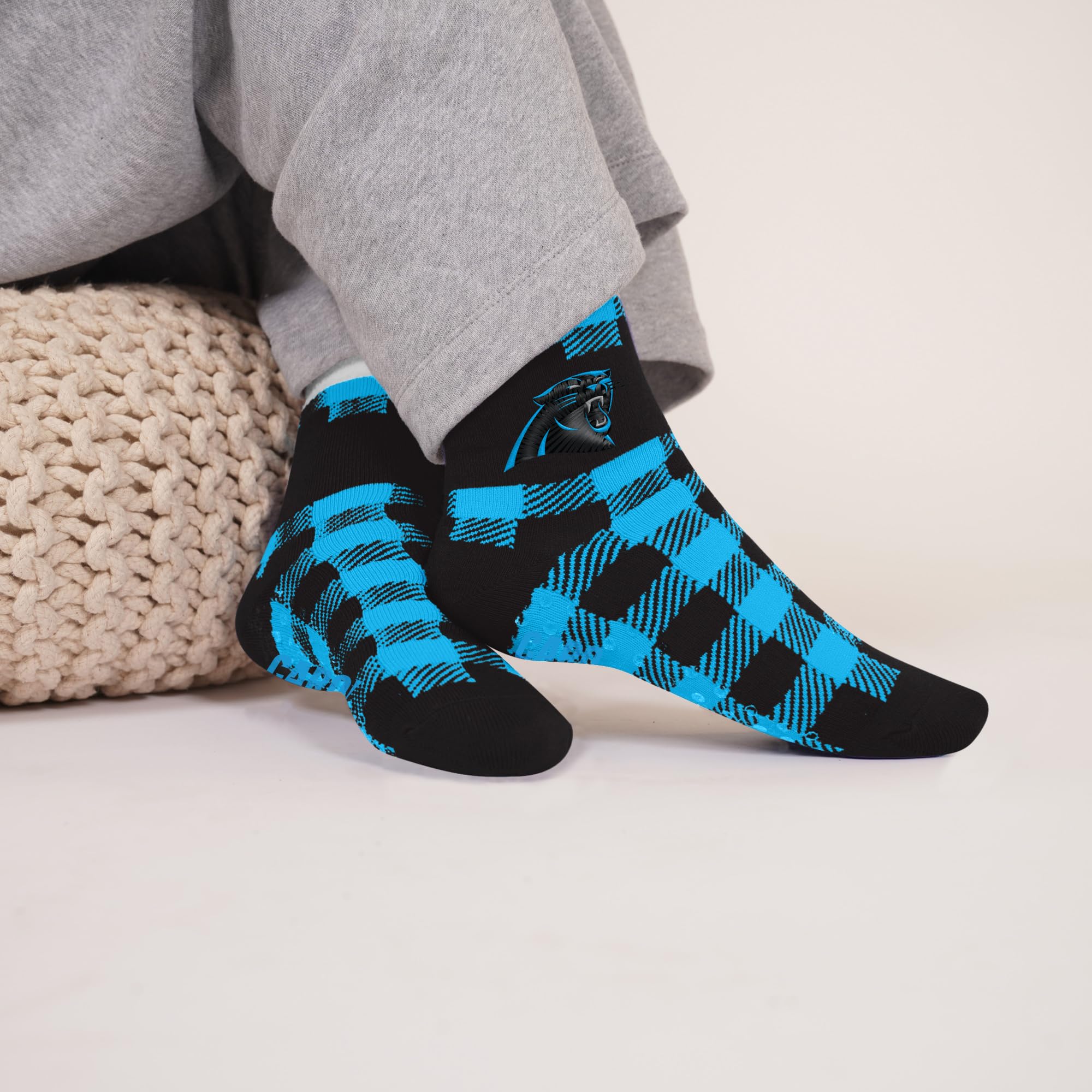 For Bare Feet NFL CAROLINA PANTHERS Cozy Buff Plush Cabin Sock Team Color OSFM - Image 2